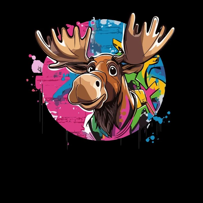 Elch mit Graffiti-Charme