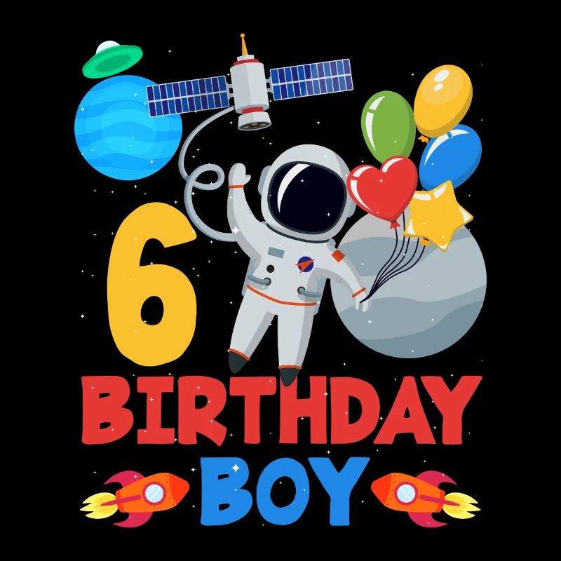 Adventurous 6th Birthday Boy Space