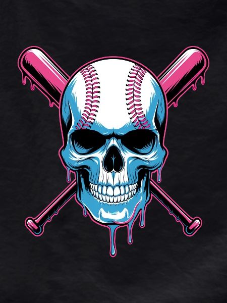 Baseball Skull Baseball Bat