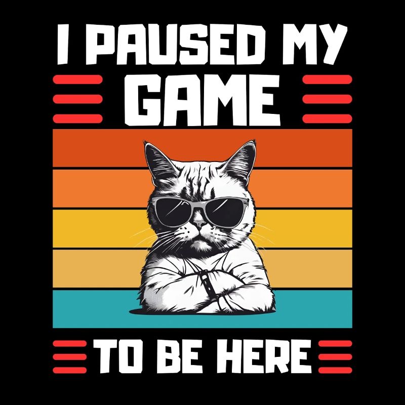 Zocker Katze Spruch Gaming Cat