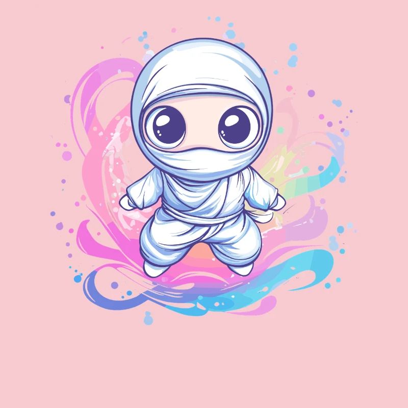 Ninja dans le tourbillon de couleurs