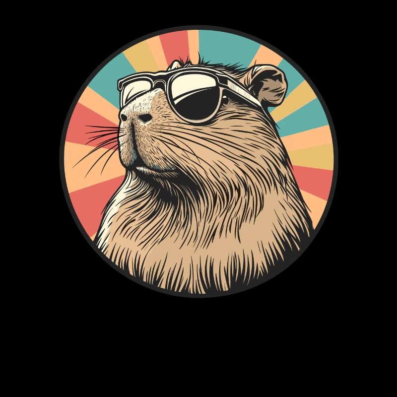 Retro Capybara Coolness