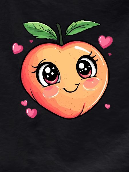 Peach with heart