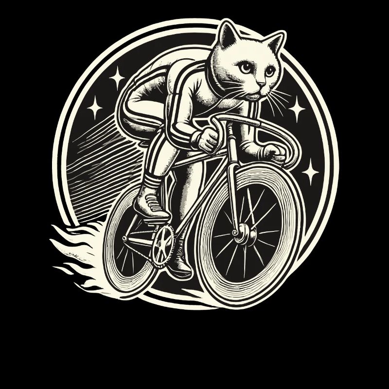 Retro Bicycle Cat for Animal Lovers on Tour