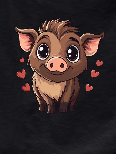 Wild boar with hearts