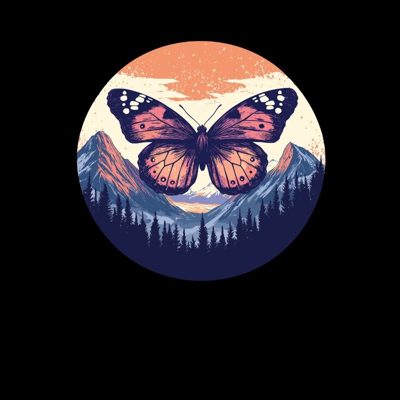 Butterfly over mountains