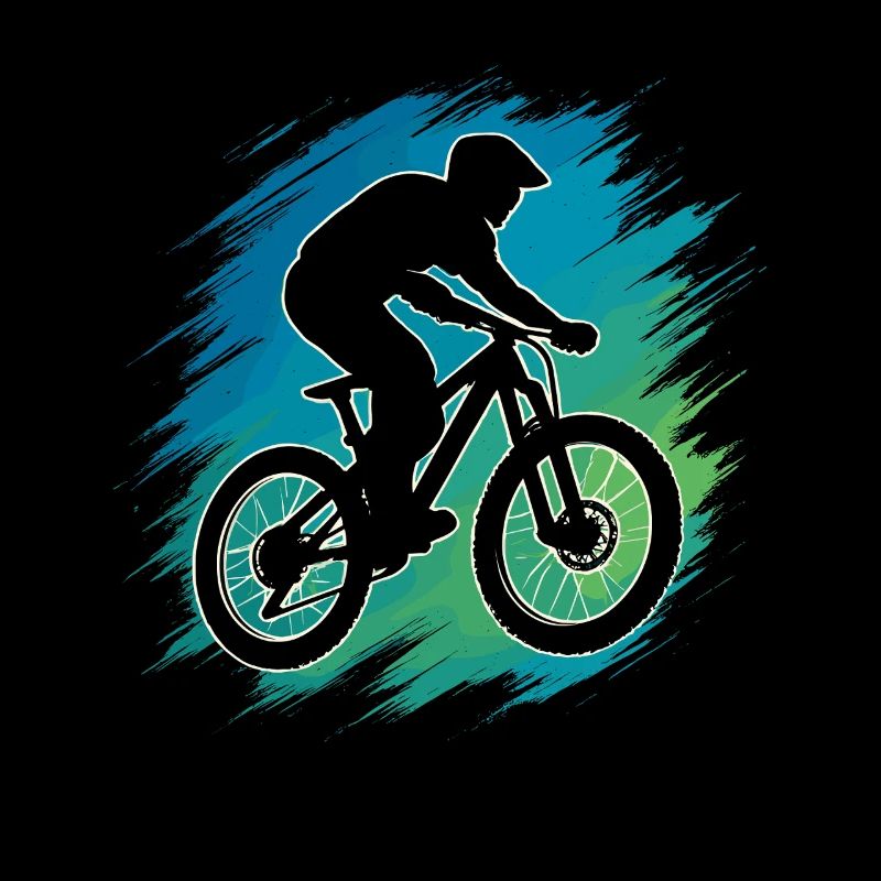 Silhouette de VTT dans un style vintage