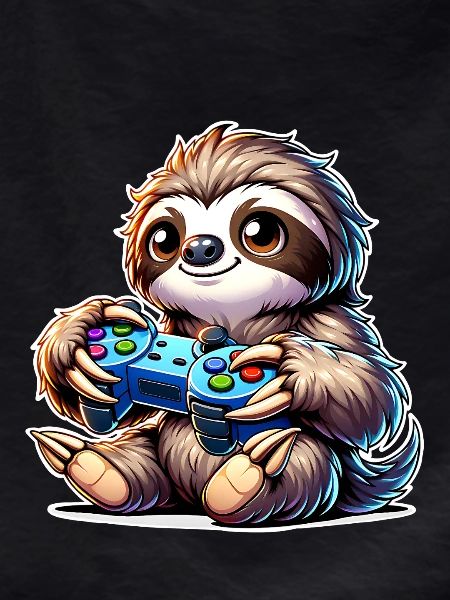 Sloth Gamer Gaming Nerd