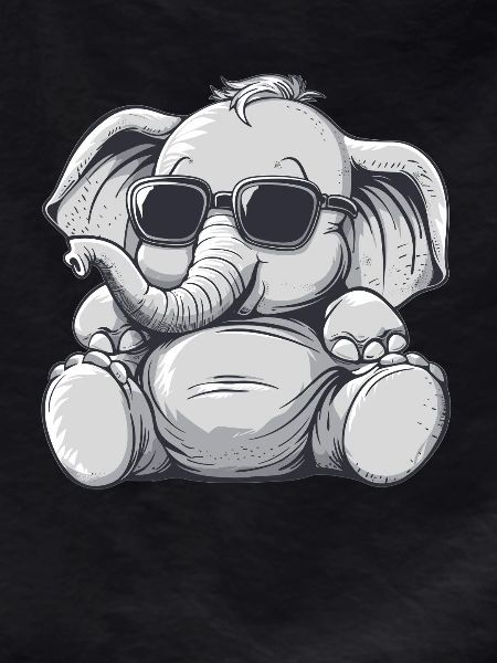 Cool elephant with sunglasses