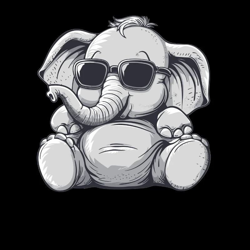 Cool elephant with sunglasses