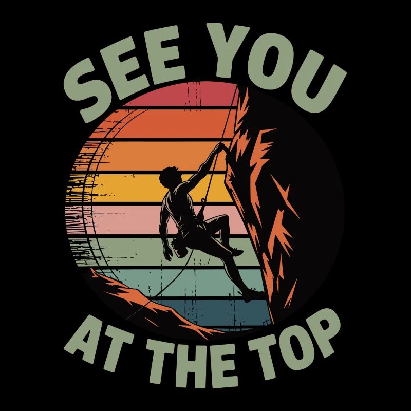 See You at the Top – Retro Climbing Design