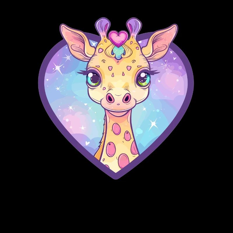 Herzgiraffe mit Glitzerblick