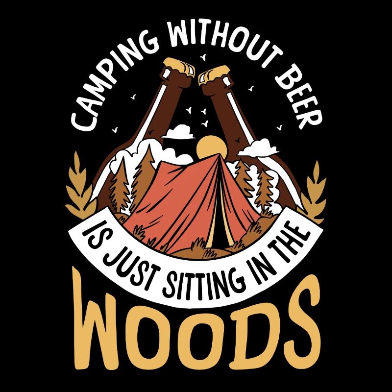 Camping Ohne Bier Sitzt Nur Im Wald