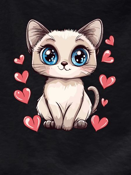 Cat with heart look