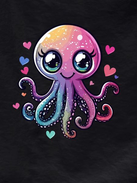 Glitter Octopus with Hearts