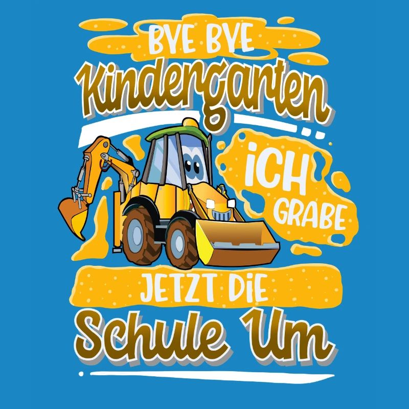 Schulbegin Einschulung Bagger