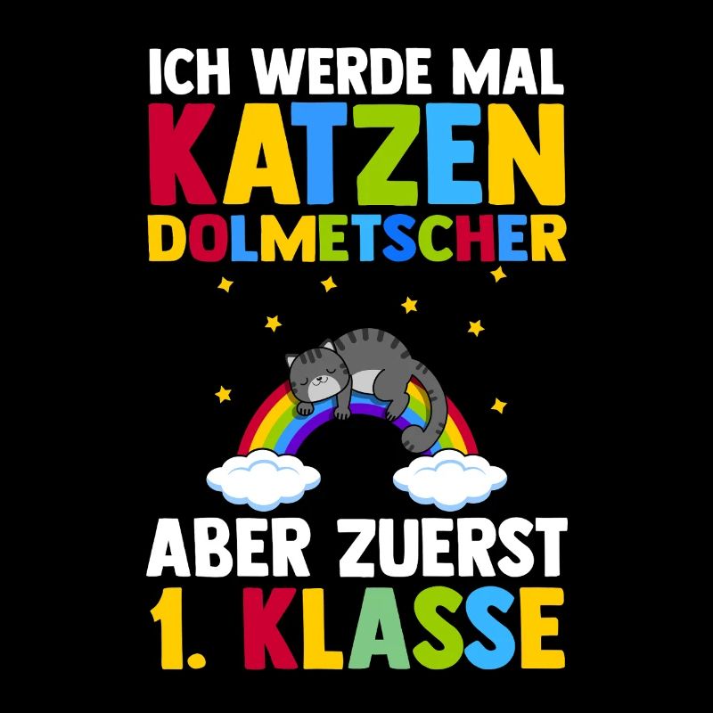 Katzen Erste Klasse Einschulung Schulkind