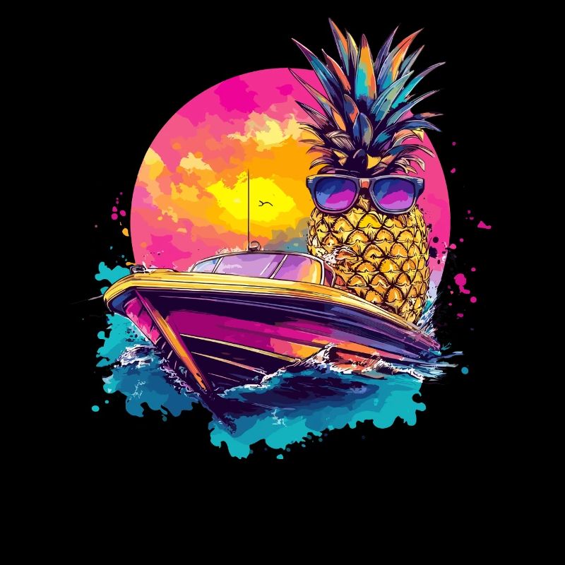 Coole Ananas im Boot