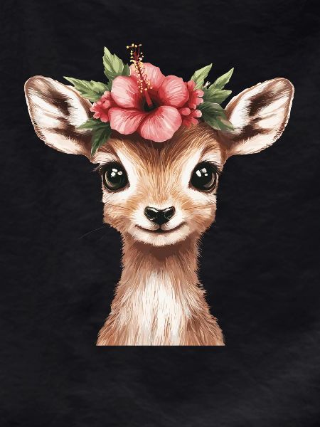 Deer with flower