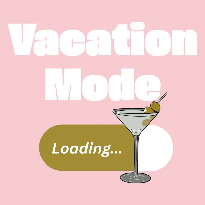 Vacation Mode On – Martini with loading bar (light)