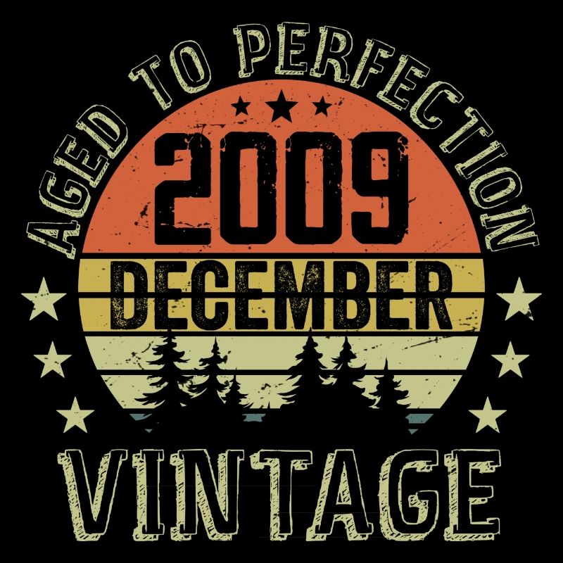 Retro Birthday Gift - Born In December 2009