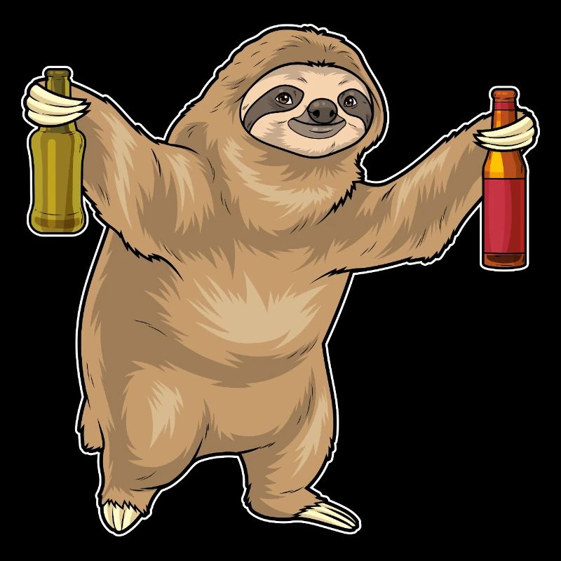 Faultier Flasche Bier