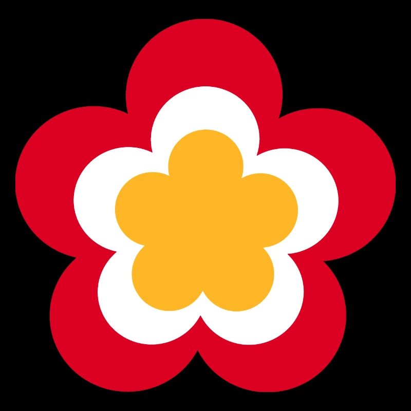 70s Flower Pattern Red