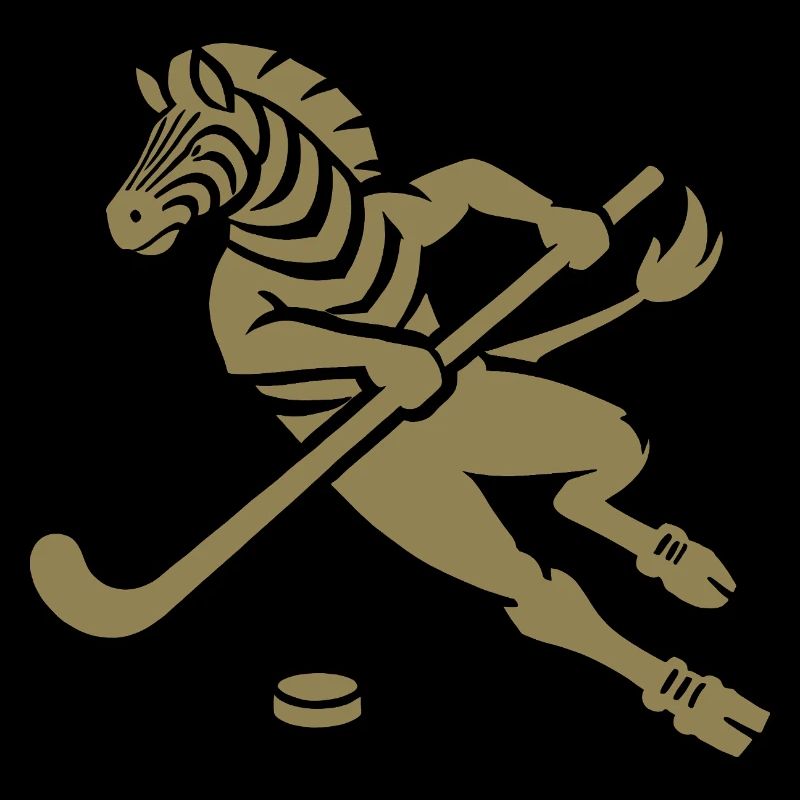 Minimalist Zebra Hockey Silhouette