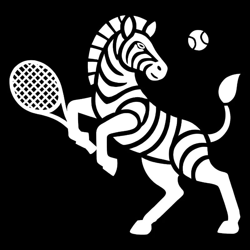 Zebra Tennis Silhouette Minimalist Design