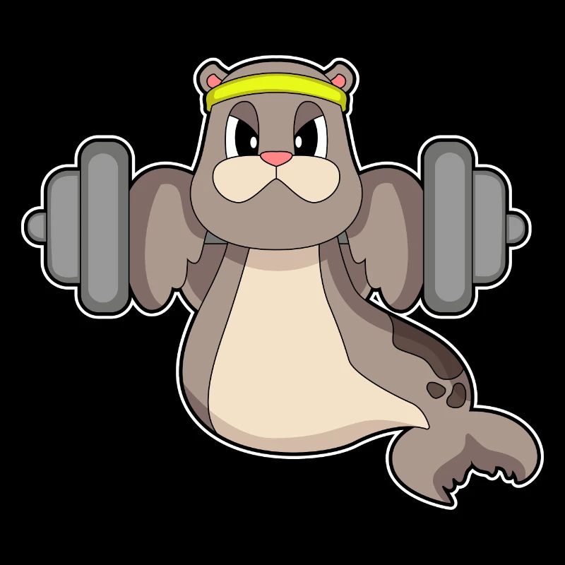 Seal Bodybuilder Dumbbell Bodybuilding