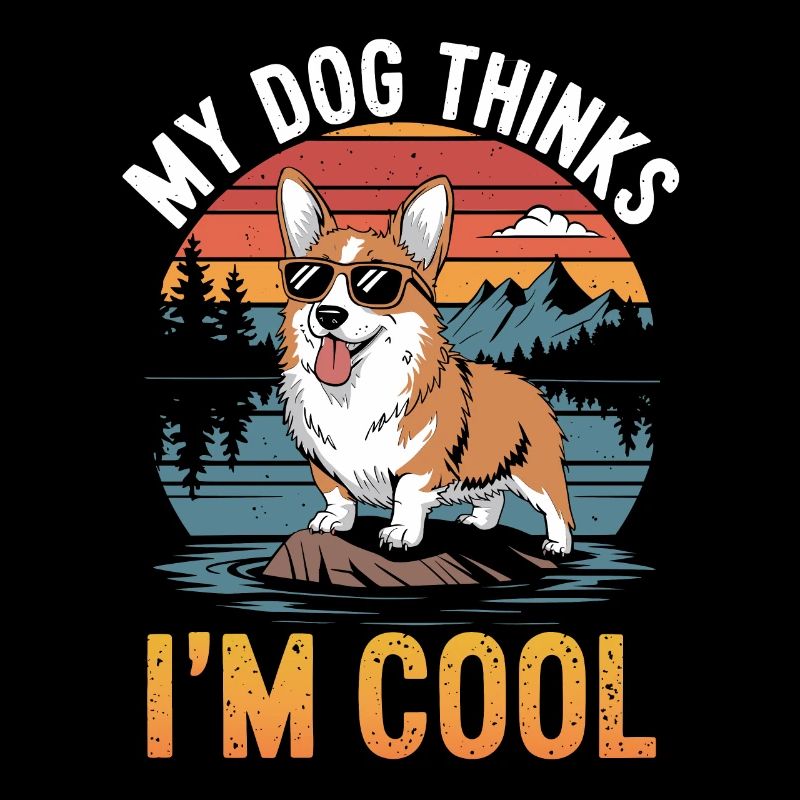 Corgi mon chien pense que je suis cool