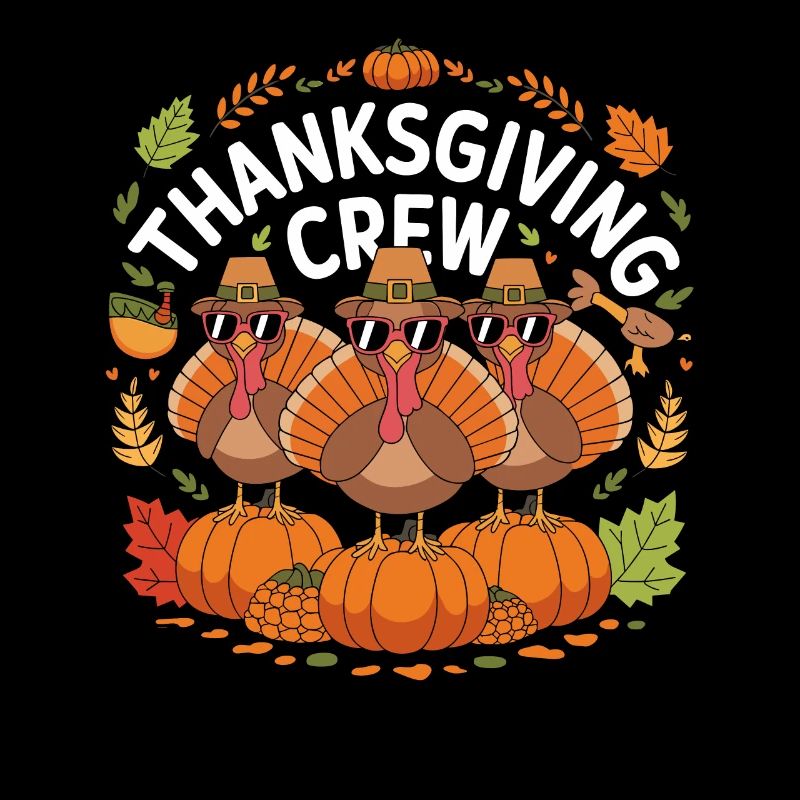 Thanksgiving Crew Funny Turkeys With