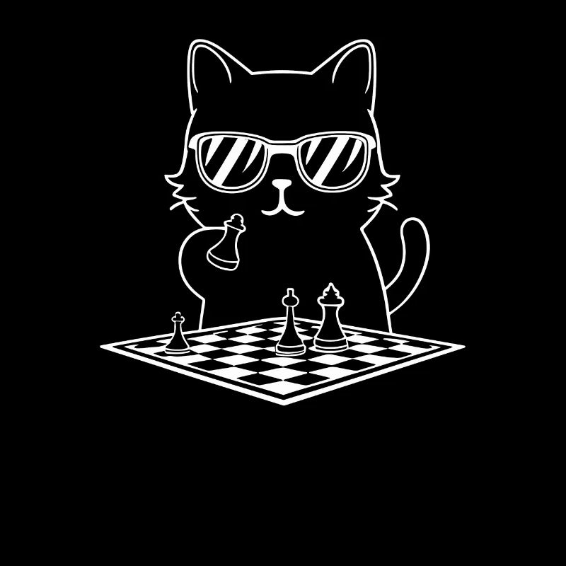 Chat avec des lunettes de soleil jouant aux échecs