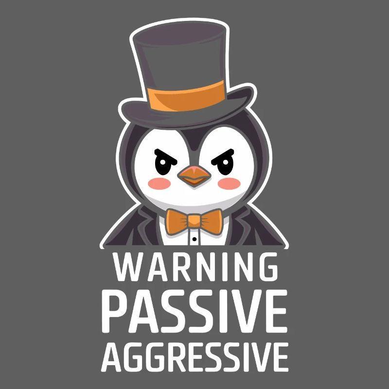 Warning: Passive Aggressive Penguin with Cylinder