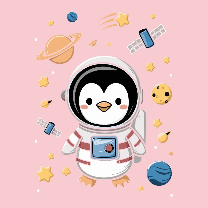Astronaute d’aventure de pingouin de l’espace