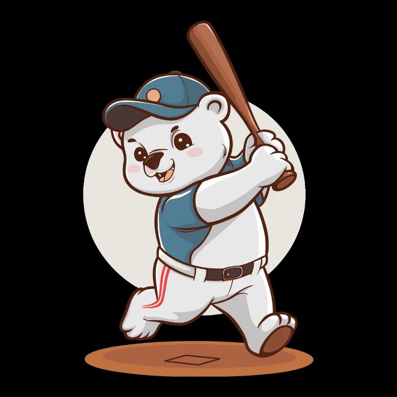 Dessin mignon d’ours de baseball