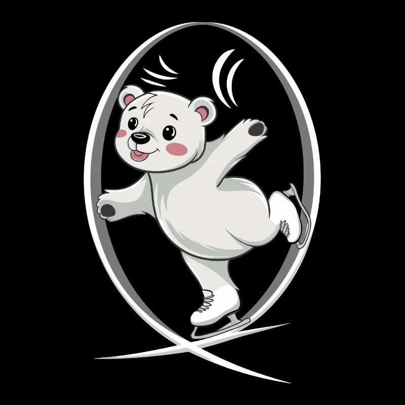 -skating polar bear for winter friends