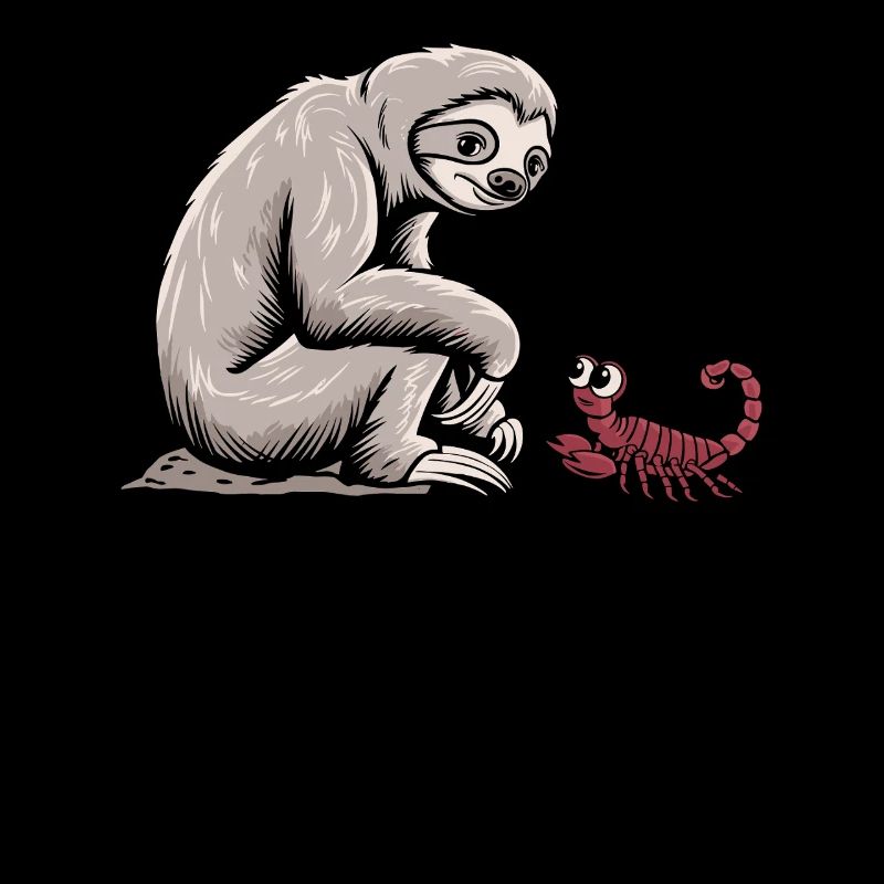 Scorpio Zodiac Sloth Illustration