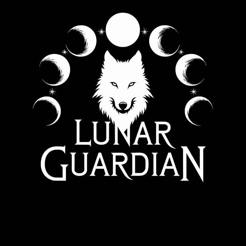 Lunar Guardian Wolf mit Mondphasen