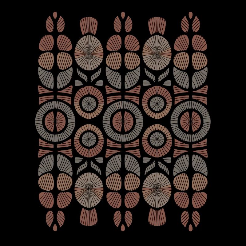 Afrikanisches Boho Muster Kreise und Blätter