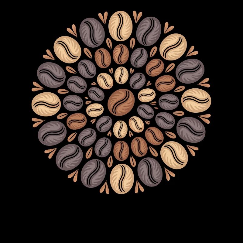 Café Boho Mandala Motif de grain de café