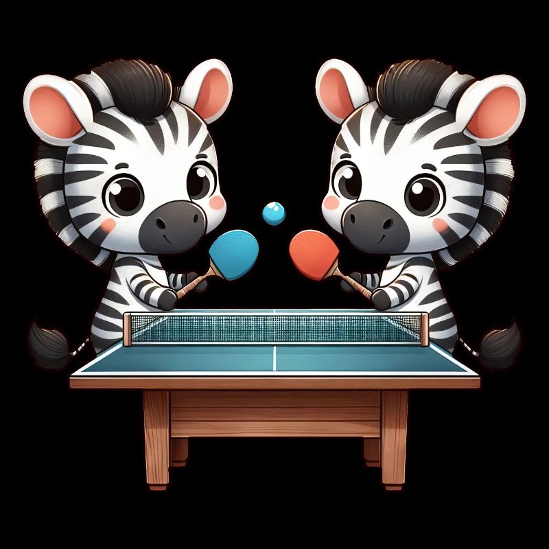 Funny Zebra Table Tennis Table Tennis Player