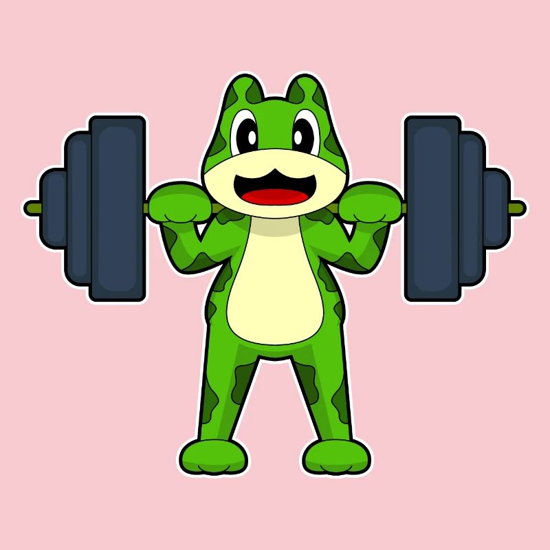 Frog Bodybuilder Musculation avec haltères