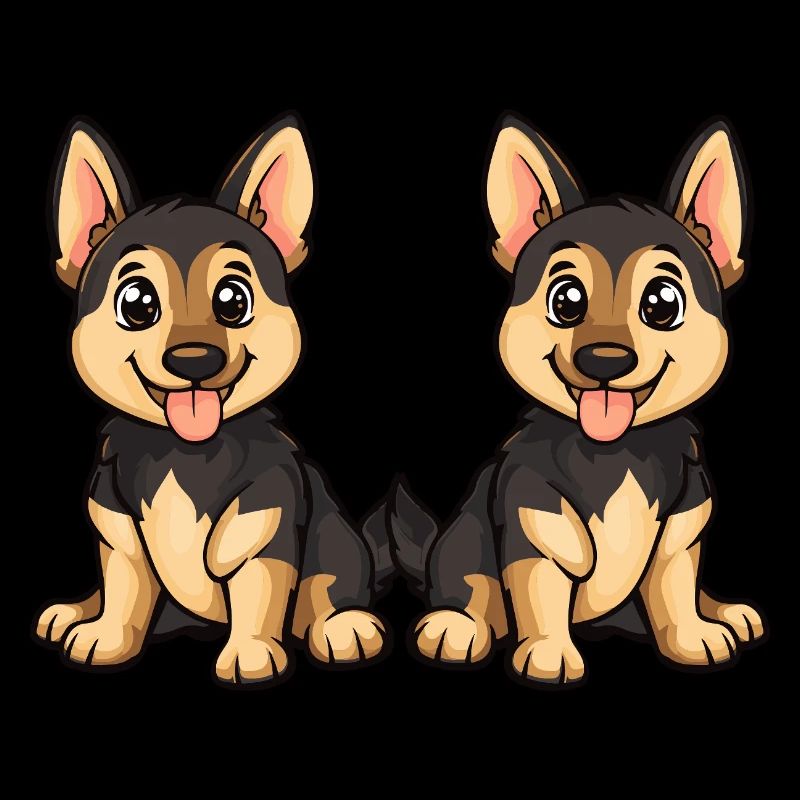 German Shepherd Hund Comic