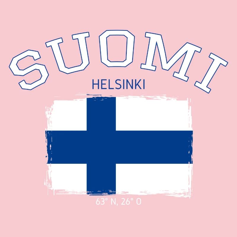Drapeau de la Finlande avec référence à Helsinki