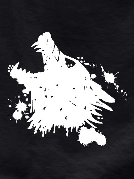 Howling white wolf