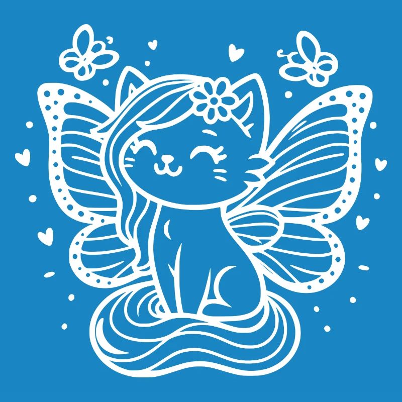 Chat ailé (blanc)