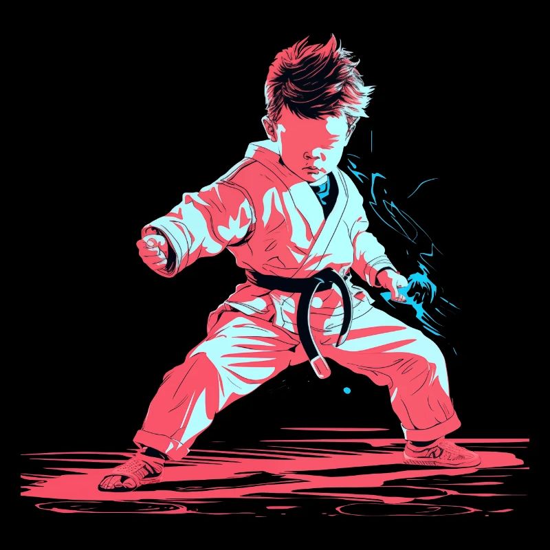 Karate Junge Synthwave