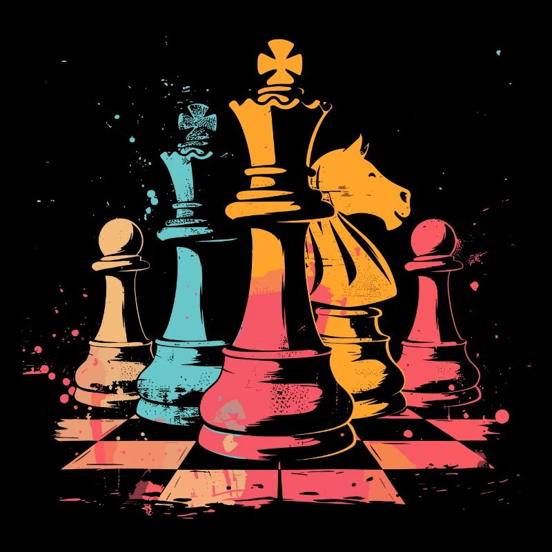 Chess Pieces Retrowave