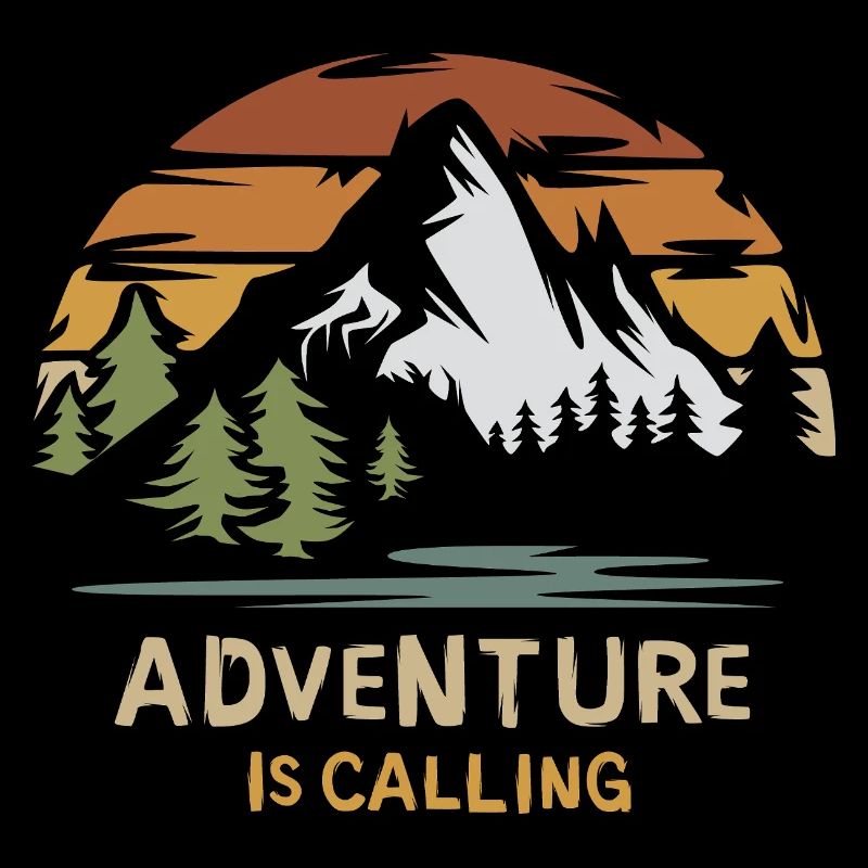 Adventure is calling - vintage Berg Silhouette